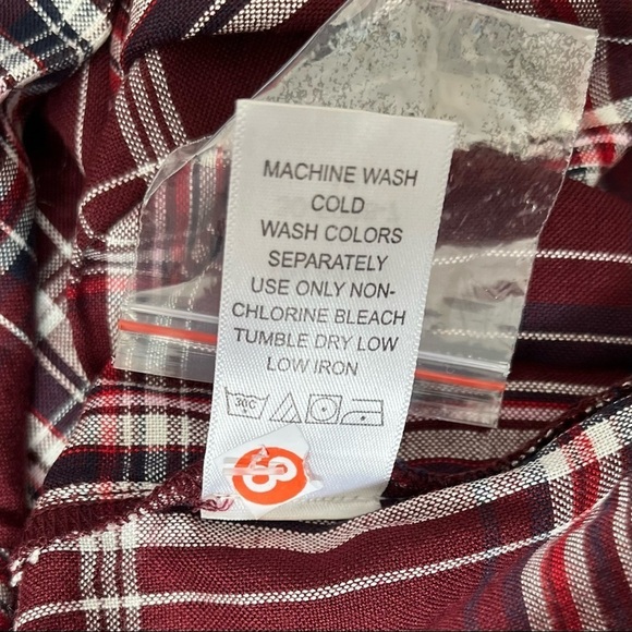 Ellos burgundy plaid print tunic size 10 New With Tags - Picture 5 of 7